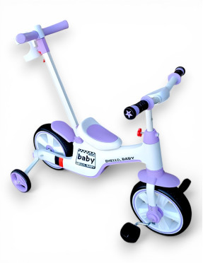 Детский велосипед-беговел 3в1 с родительской ручкой (602) Bavar Sport